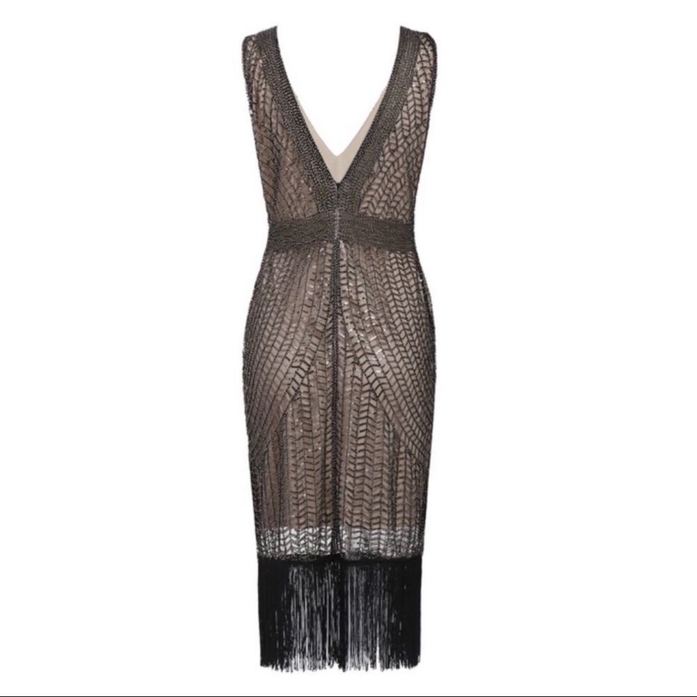Tea Length Sequin Dress With Frills View 2